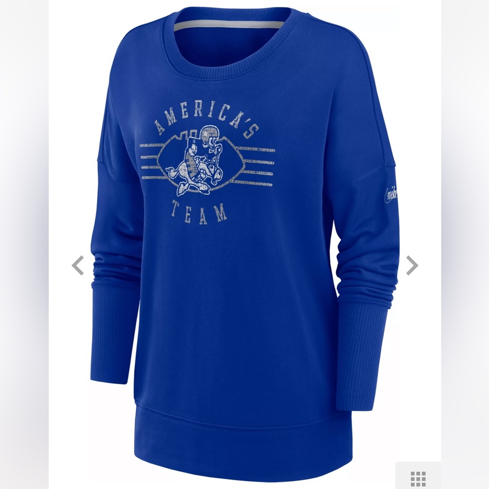 Nike Women's Dallas Cowboys Historic Fleece Royal Crew